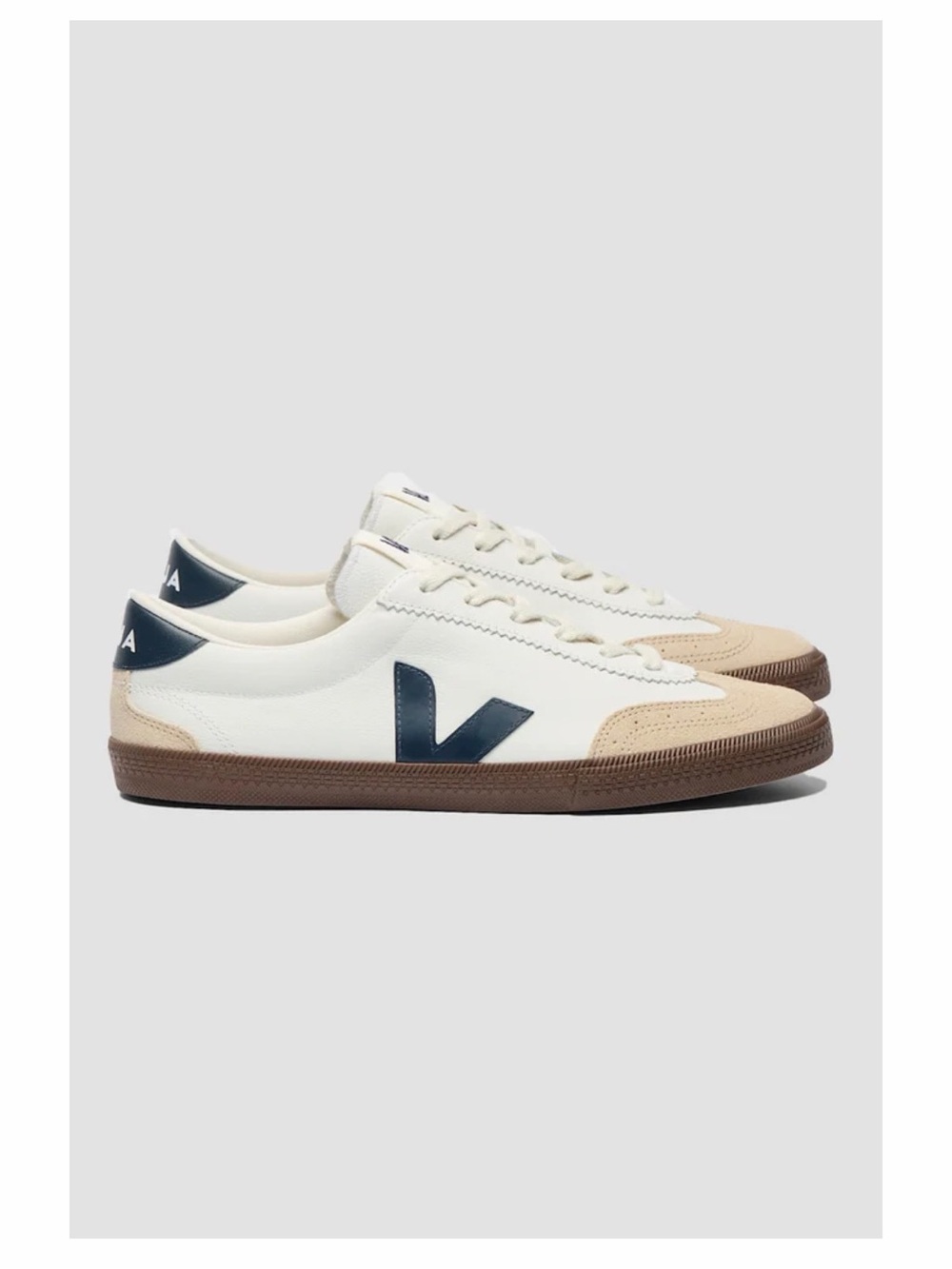 Veja White Navy and Tan Campo Sneakers